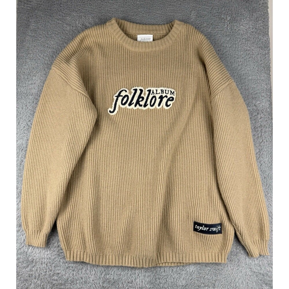 Taylor Swift Album Folklore Patch Crewneck Sweater Official Merch XL